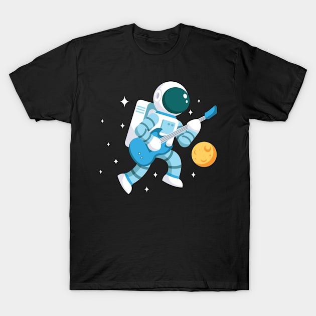 Rock music astronaut with guitar punk rock T-Shirt by Luxara